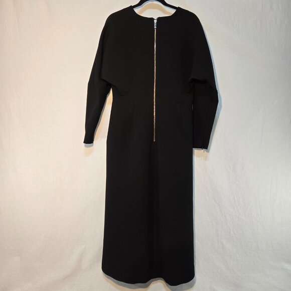 KAREN MILLEN Elevated Basic Black Structured Crepe Maxi Dress Size 8 LIKE NEW! - Picture 5 of 16